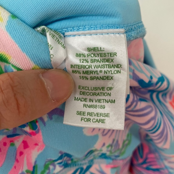 Lilly Pulitzer UPF 50+ High-Rise Flat Elastic Waistband Multicolor Leggings XXS - Picture 7 of 10